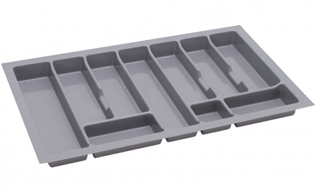 Suporturi organizare tacamuri si ustensile - Suport organizare tacamuri Uni, gri metalizat, pentru latime exterioara corp 800 mm, montabil in sertar de bucatarie, 730x430 mm