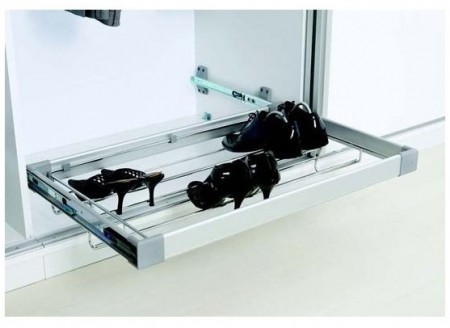 Suporturi pantofi - Suport pantofi extensibil tip sertar cu amortizare S6264G pentru corp dressing cu latime de 900 mm, finisaj Crom/Aluminiu