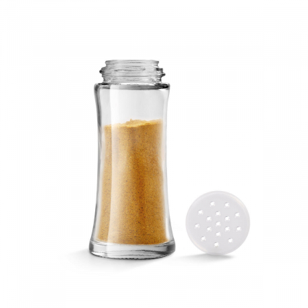 Suport pentru condimente carusel Spice 8 cu 8 recipiente din sticla cu capace albe [9]