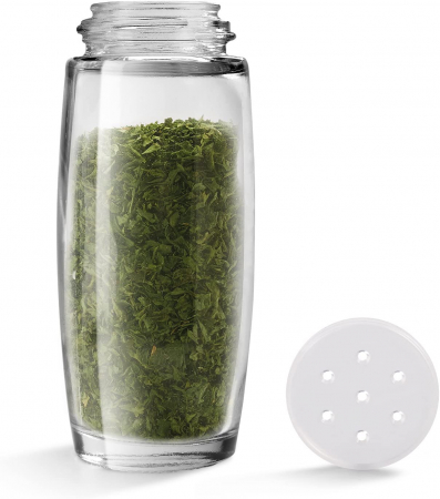 Suport pentru condimente carusel Spice 8 cu 8 recipiente din sticla cu capace negre [5]