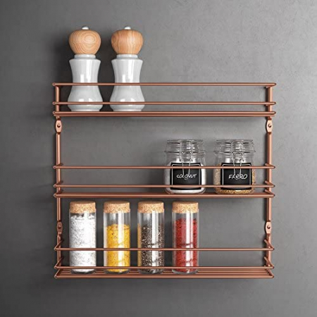 Suport pentru condimente cu 3 nivele Pepito 3 Copper, finisaj cupru, 36 x 8 x 32 cm [2]