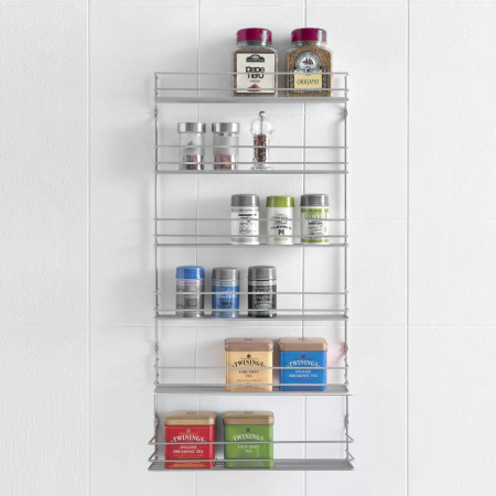 Recipiente si suporturi condimente - Suport pentru condimente cu 6 nivele Pepito 6, gri, 36x8x71 cm