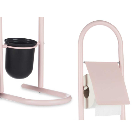 Suport pentru hârtie igienică și perie WC Berilo, roz, H:80,8 cm [1]