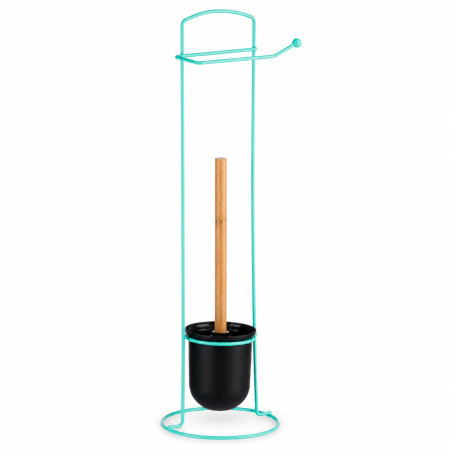 Suporturi pentru hârtie igienică și perie WC - Suport pentru hârtie igienică și perie WC Berilo, verde mentă, H:57 cm