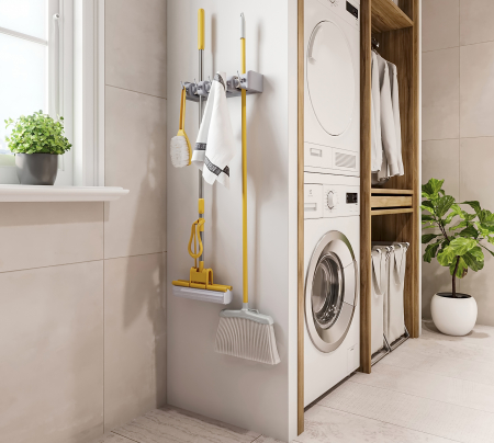 Suport pentru maturi si mop 8938821, gri, 330x62 mm [2]