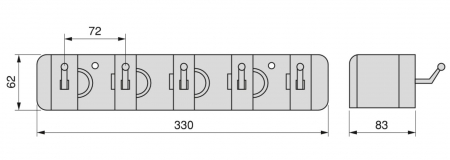 Suport pentru maturi si mop 8938821, gri, 330x62 mm [6]