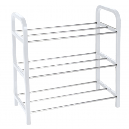 Rafturi pantofi - Suport pentru pantofi cu 3 rafturi, alb, 40x19x42 cm