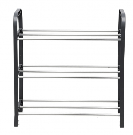 Suport pentru pantofi cu 3 rafturi, negru, 40x19x42 cm [1]