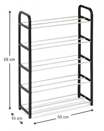 Suport pentru pantofi cu 5 rafturi, alb, 50x19x68 cm [3]