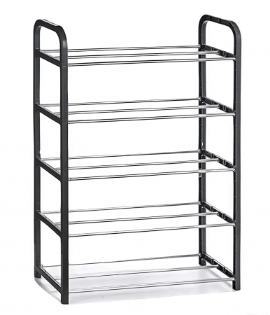 Rafturi pantofi - Suport pentru pantofi cu 5 rafturi, negru, 50x19x68 cm