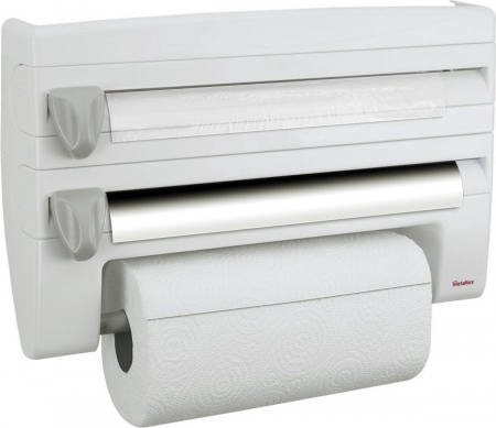 Suporturi de bucatarie - Suport pentru rola de hartie, folie si hartie de copt, Roll'n Roll, alb, 39x10x25 cm