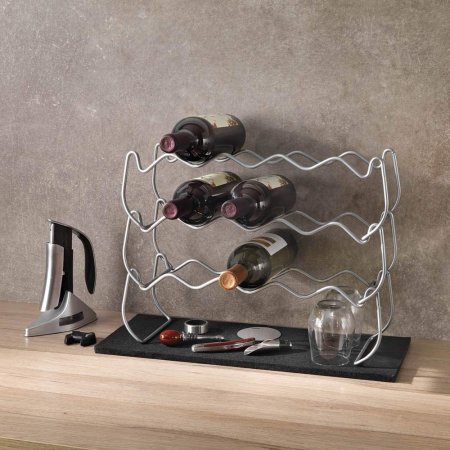 Suport pentru vinuri, modular, cu trei niveluri, Wine Bar Polytherm, gri [4]