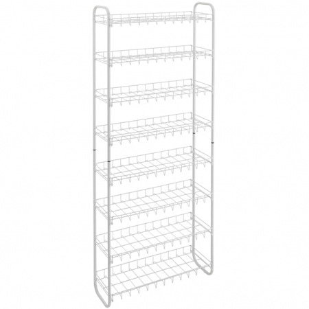 Suport, raft pentru pantofi cu 8 etaje, alb, 64x23x165 cm [1]