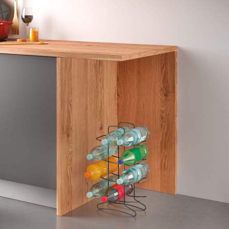 Suport, stativ pentru 12 sticle de vin, Bottle-Tower Lava, finisaj negru mat, 27x11x46 cm [3]