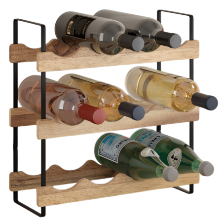 CASA SI GRADINA - Suport sticle vin York, din lemn de acacia, 39x15x36 cm