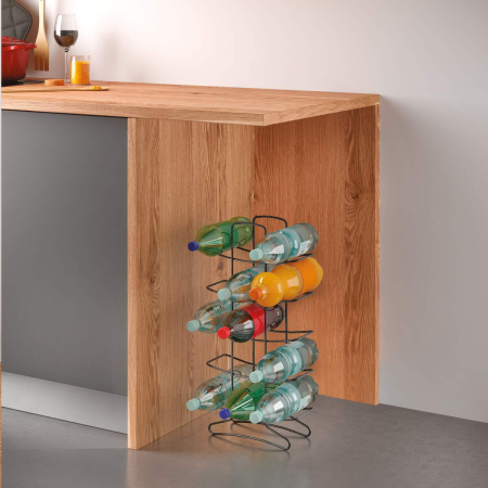 Suport, stativ pentru 15 sticle de vin, Bottle-Tower Lava, finisaj negru mat, 27x11x56 cm [3]