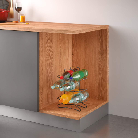 Suport, stativ pentru 9 sticle de vin, Bottle-Tower Lava, finisaj negru mat, 27x11x36 cm [3]