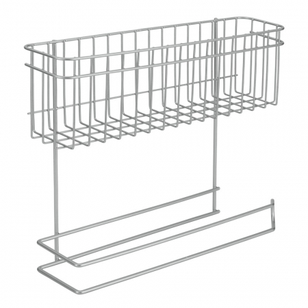 Suport suspendat condimente si rola de bucatarie Rollo, gri, 33x8x27 cm [1]