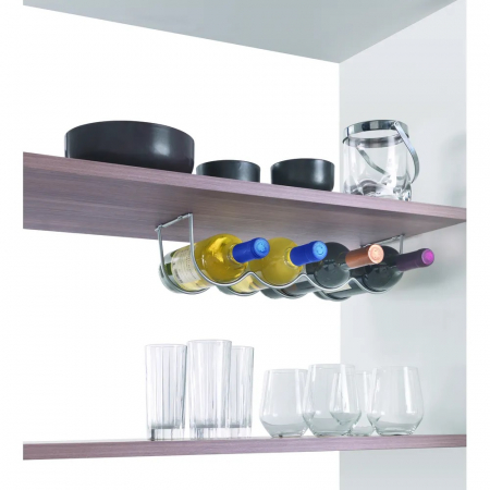 CASA SI GRADINA - Suport suspendat pentru 4 sticle My Bottle, finisaj gri, 41x13x11 cm