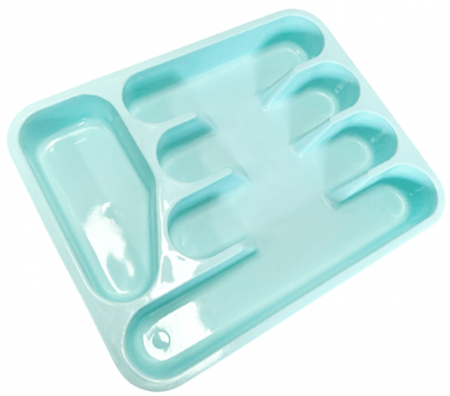 CASA SI GRADINA - Suport tacamuri din plastic cu 5 compartimente, vernil, 32.5 x 25.5 x 4 cm