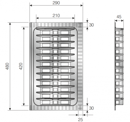 Suport modular organizare vase, antracit, 290x480x45 mm [2]