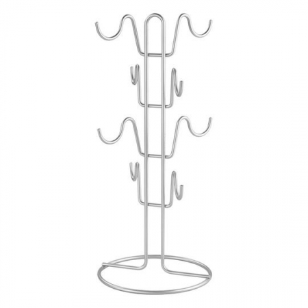 Suport vertical pentru 8 cani sau cesti Mug Tree, gri, 19x44 cm [1]
