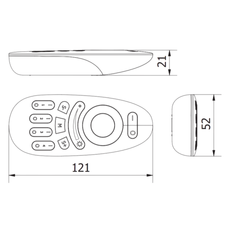 Telecomandă GTV pentru bandă LED RGBW, 4 zone, alb [1]