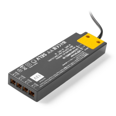 Transformator Easy Click GTV pentru bandă LED, 15W, 12V, IP20, 4 ieșiri Mini AMP, cablu 1,5 m [3]