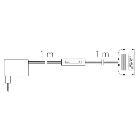 Set transformator GTV pentru bandă LED, 12W, 12V, IP20, cu întrerupător și distribuitor 6 x Mini AMP [1]