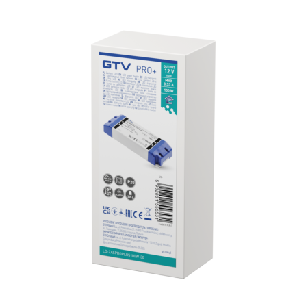 Transformator PRO+ GTV pentru bandă LED, 100W, 12V [1]