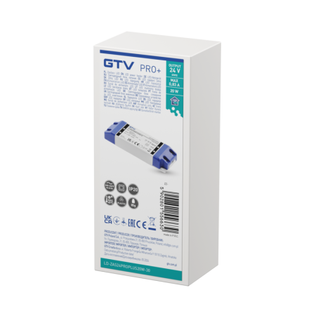 Transformator Pro+ GTV pentru bandă LED, 20W, 24V, IP20 [1]