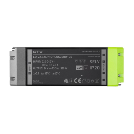 Transformator Pro+ GTV pentru bandă LED, 320W, 24V, IP20 [1]