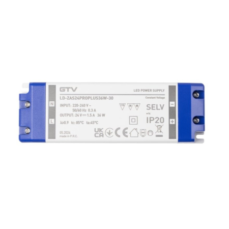 Transformator Pro+ GTV pentru bandă LED, 36W, 24V, IP20 [1]