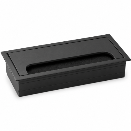FERONERIE SI ACCESORII MOBILĂ - Trecere cablu Docker Maxdeco, dreptunghiulară, aluminiu, negru, 80 x 160 mm
