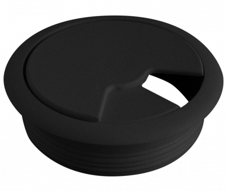 Doze trecere cabluri - Trecere din plastic pentru cablu PLF, finisaj negru mat, Ø60 mm