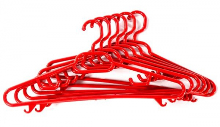 Suporturi haine - Umerase din plastic, rosii, set 6 bucati