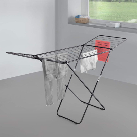 Uscator de rufe clasic, Vulcano Onyx, pliabil, negru, 18 m [2]