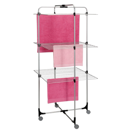 Uscatoare rufe - Uscator de rufe vertical, Aliseo, cu 3 etaje, pliabil, gri metalizat, 30 m