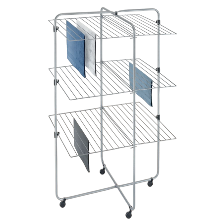 Uscatoare rufe - Uscator de rufe vertical, Asymmetric 3, pliabil, cu 3 etaje, argintiu, 40 m