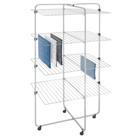 Uscatoare rufe - Uscator de rufe vertical, Asymmetric 4, pliabil, cu 4 etaje, argintiu, 53 m