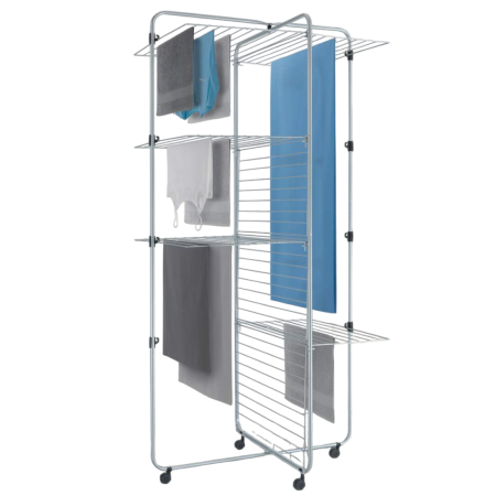 Uscator de rufe vertical, Asymmetric 4, pliabil, cu 4 etaje, argintiu, 53 m [2]