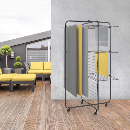 Uscator de rufe vertical, Dijon Onyx, cu 3 etaje, negru mat, 33 m [2]