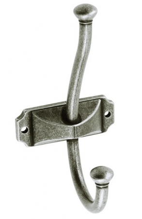 Rustice - Craft - Agatatoare cuier, finisaj argint antichizat GT, 134x66.5 mm