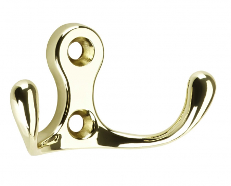 Luxury & Glam - FCH-01 - Agatatoare cuier dubla, finisaj auriu lucios, 28x51x23 mm