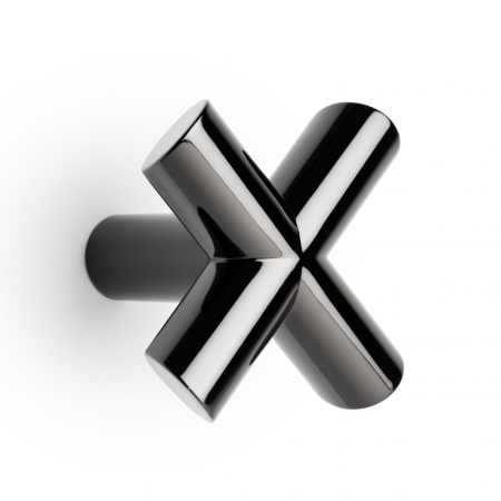 Luxury & Glam - Equis - Agatatoare cuier, finisaj nichel negru lustruit, 80x80x60 mm