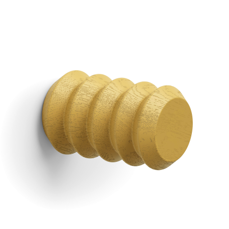 Agatatori din lemn - Pulse Color - Agatatoare cuier, finisaj galben mustar, 28x45 mm