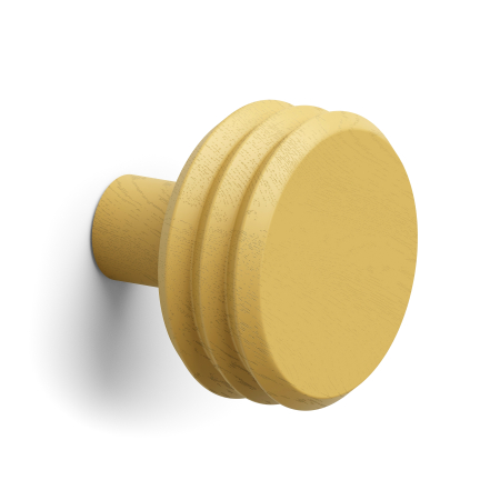 Agatatori din lemn - Pulse Color - Agatatoare cuier, finisaj galben mustar, 65x57 mm