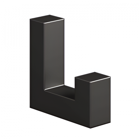 Industiale - Tetris - Agatatoare cuier simpla, finisaj negru, 40x12x40 mm