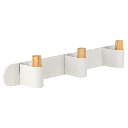 Scandinave - Casey Rack - Agatatori cuier, finisaj piatra texturata alba/stejar, 340x43x62 mm