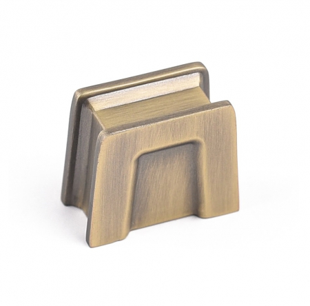 Rustici - Aron - Buton pentru mobila, finisaj alama antichizata periata CB, 16 mm